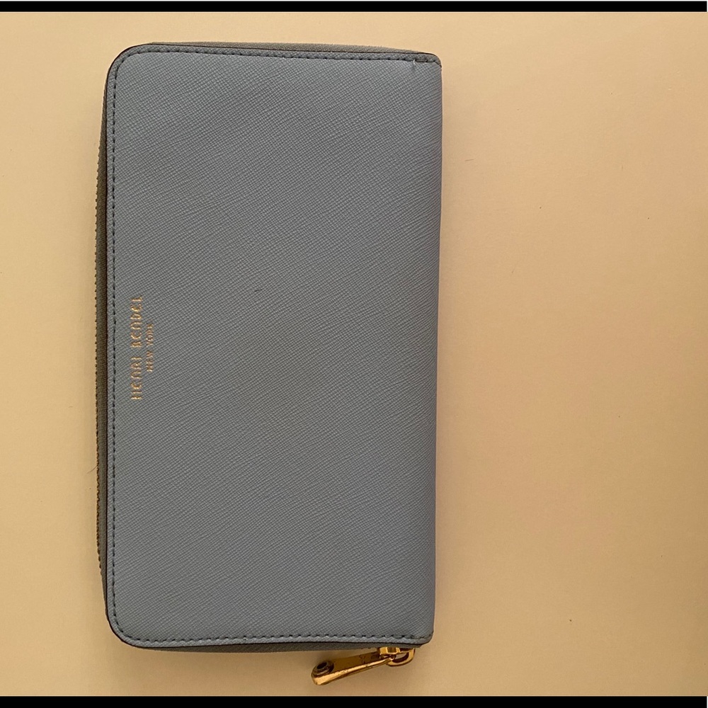 Henri Bendel West 57 zip around Blue wallet